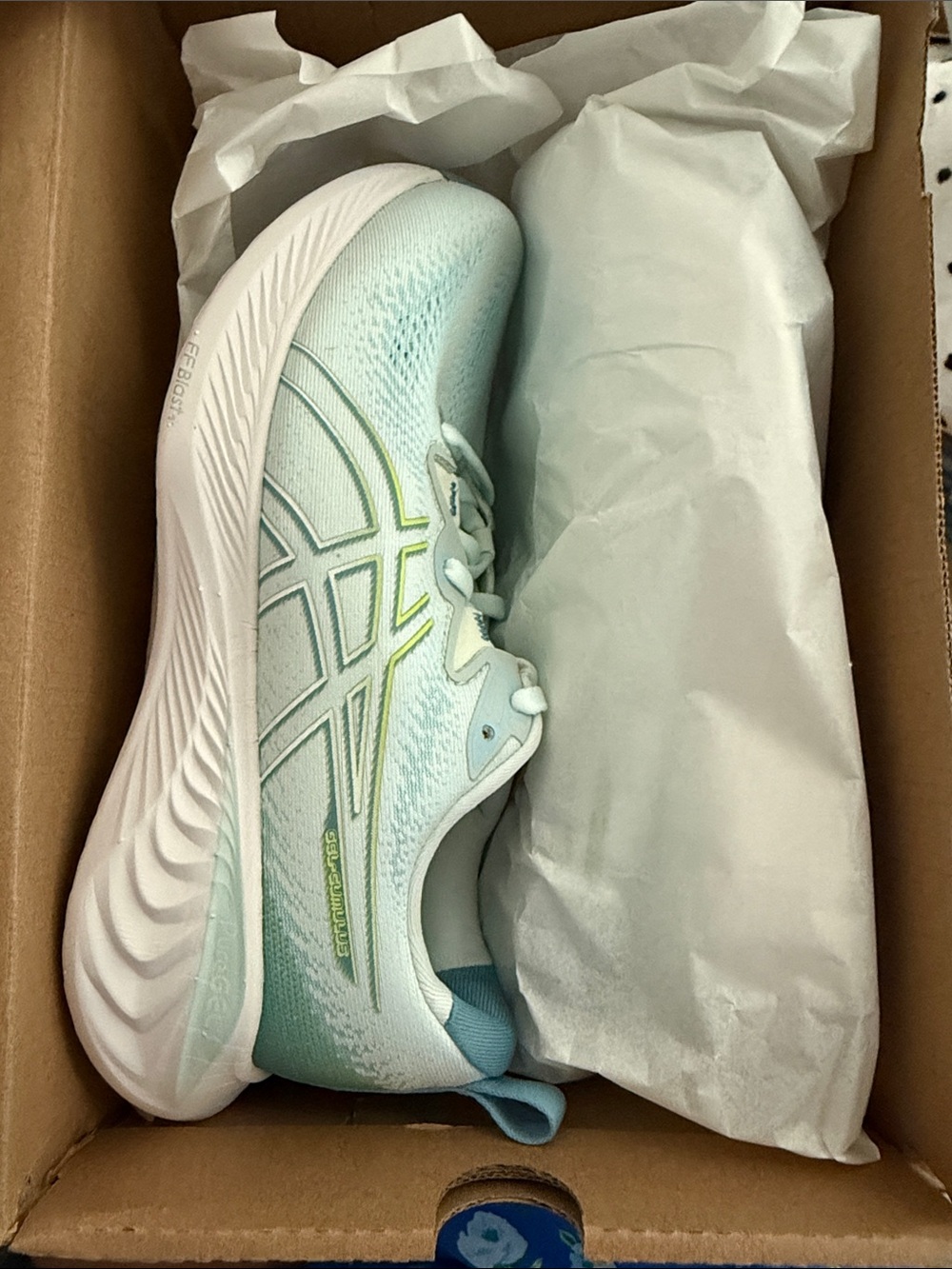 BRAND NEW ASICS GEL CUMULUS 25 Women’s Mint Blue and Light Green Running Shoes